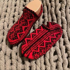 Hand Knitted Turkish Wool Socks | 100 % Natural Wool | Indoor Slipper Socks